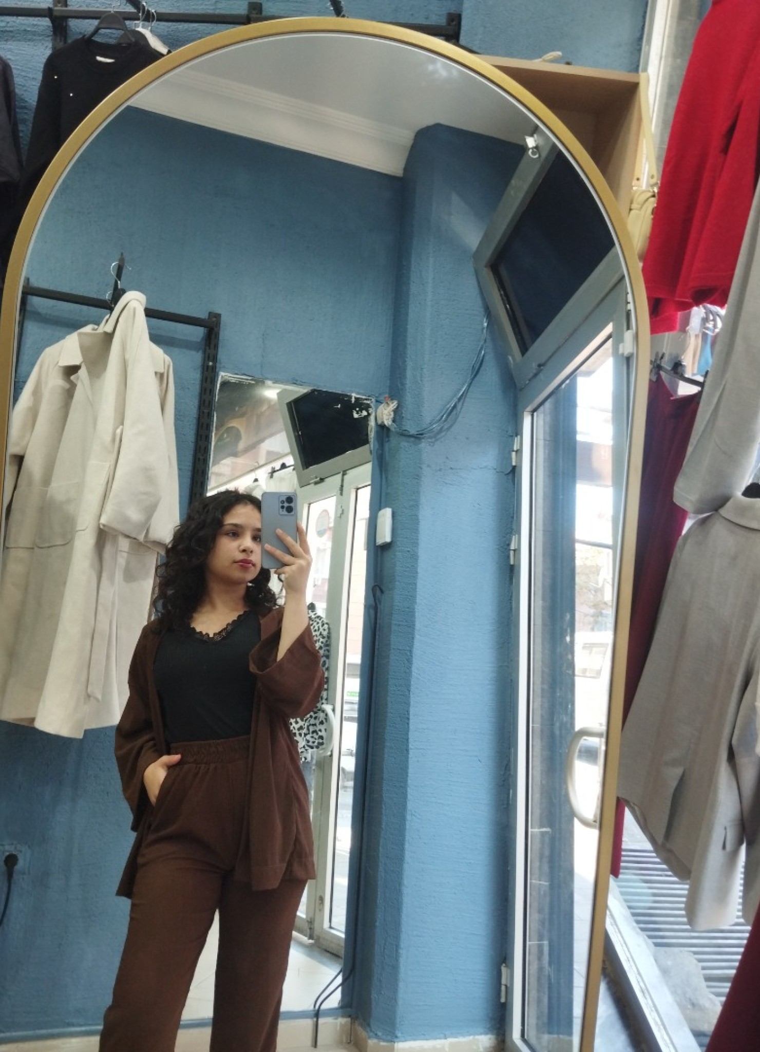 kimono takım kahverengi