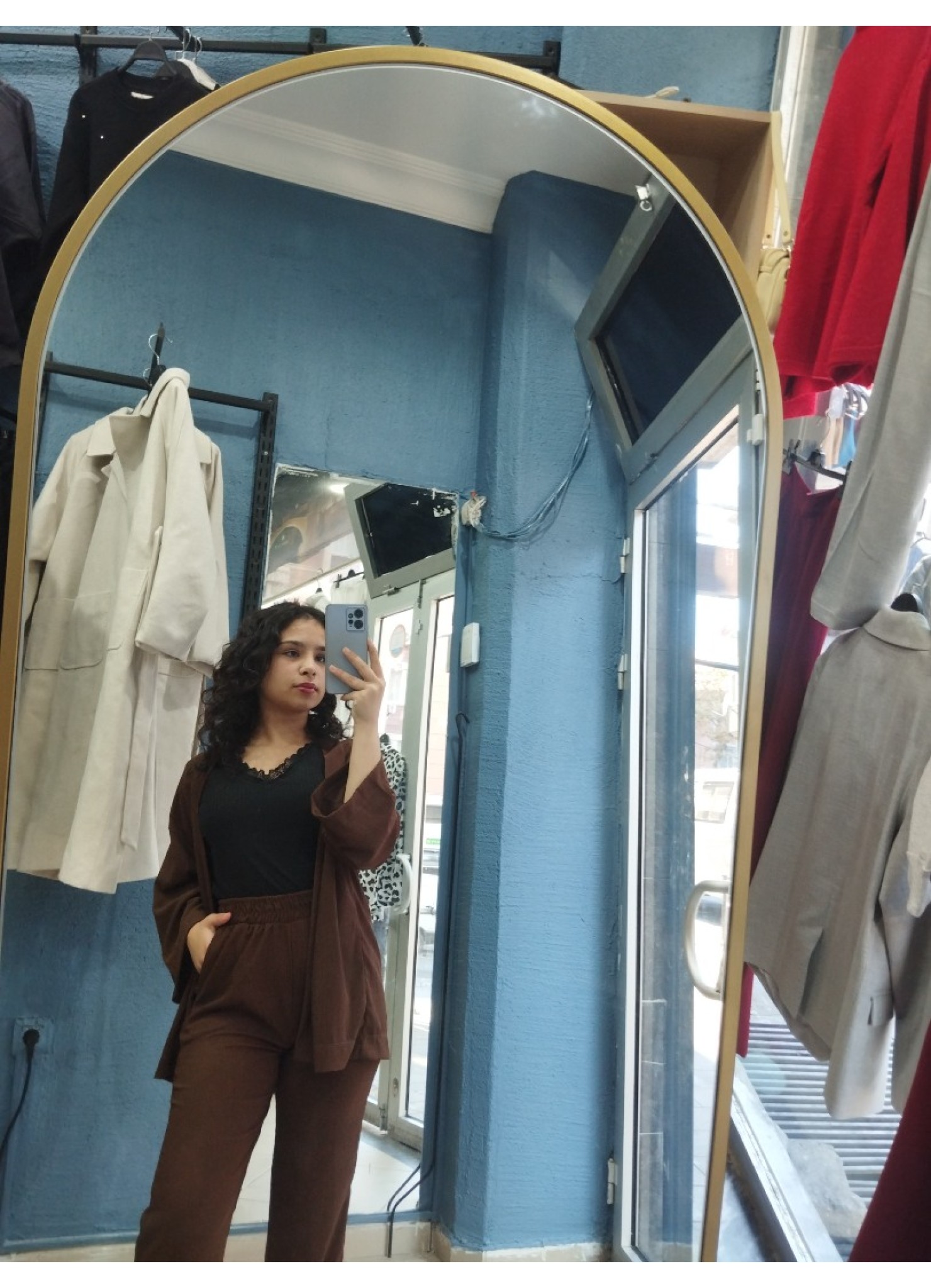 kimono takım kahverengi