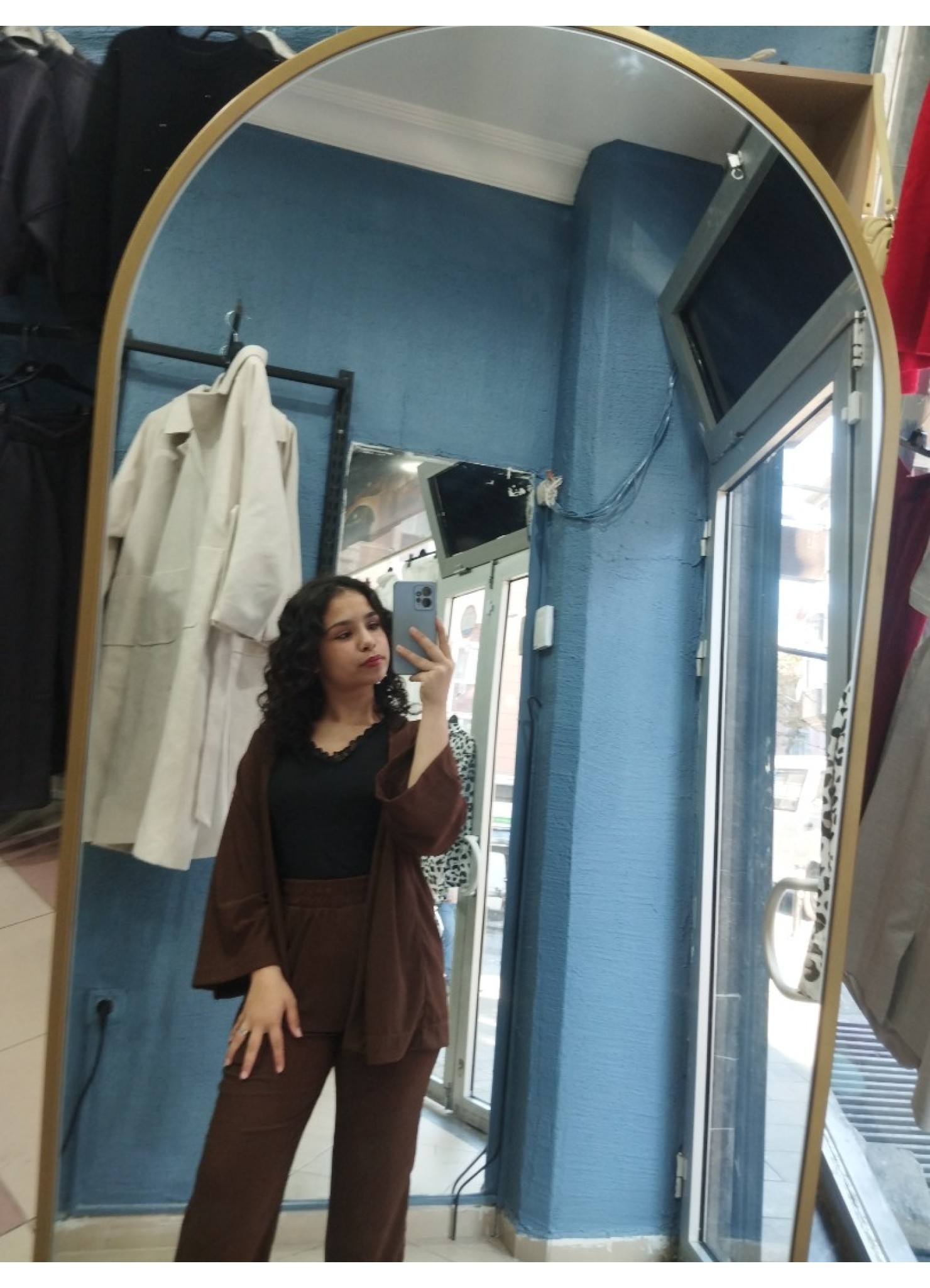 kimono takım kahverengi