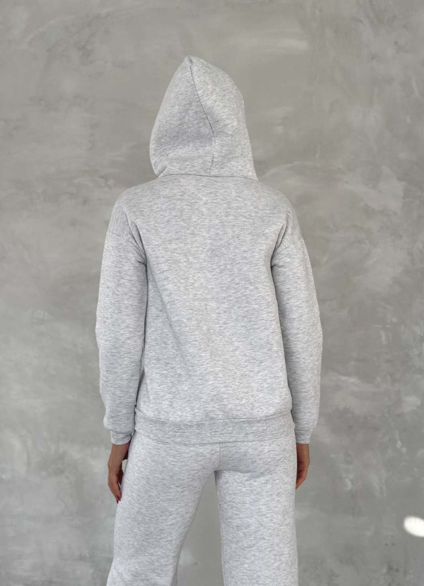 Üç İplik Baskılı Sweat Eşofman Takım Gri