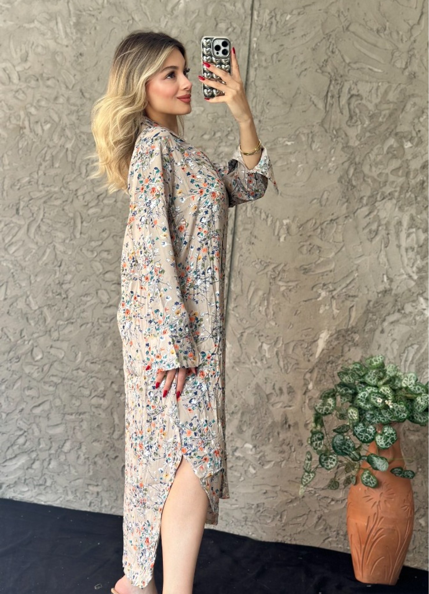 Viskon Kumaş Salaş Elbise Vizon