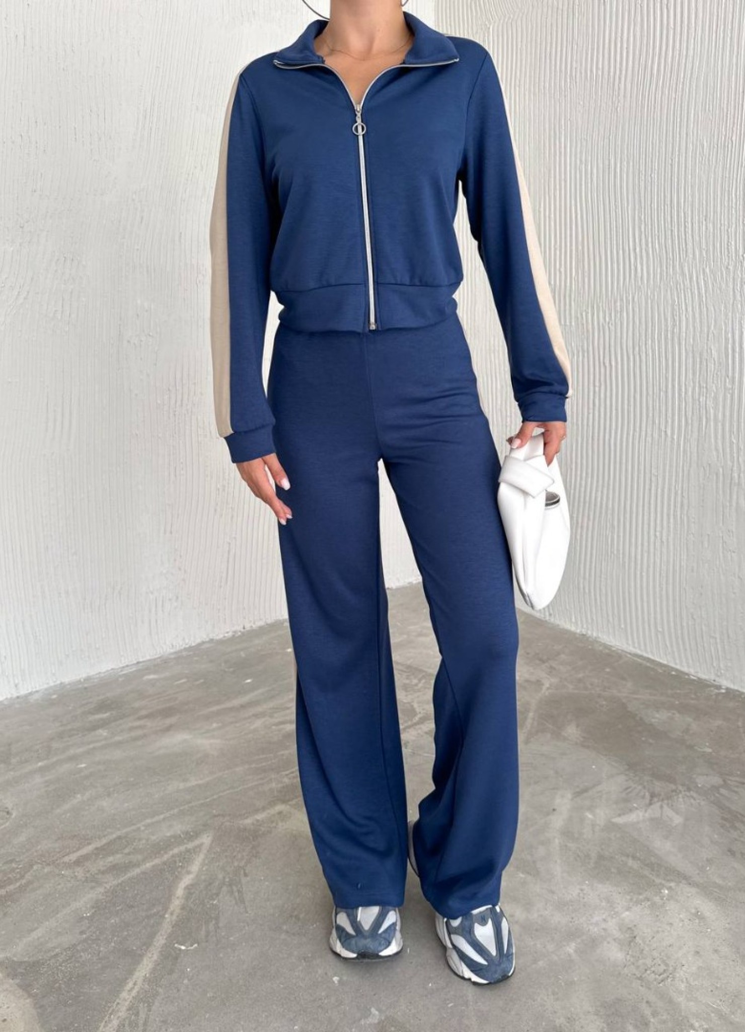 Oysho Garnili 3 İplik Eşofman Takımı Lacivert