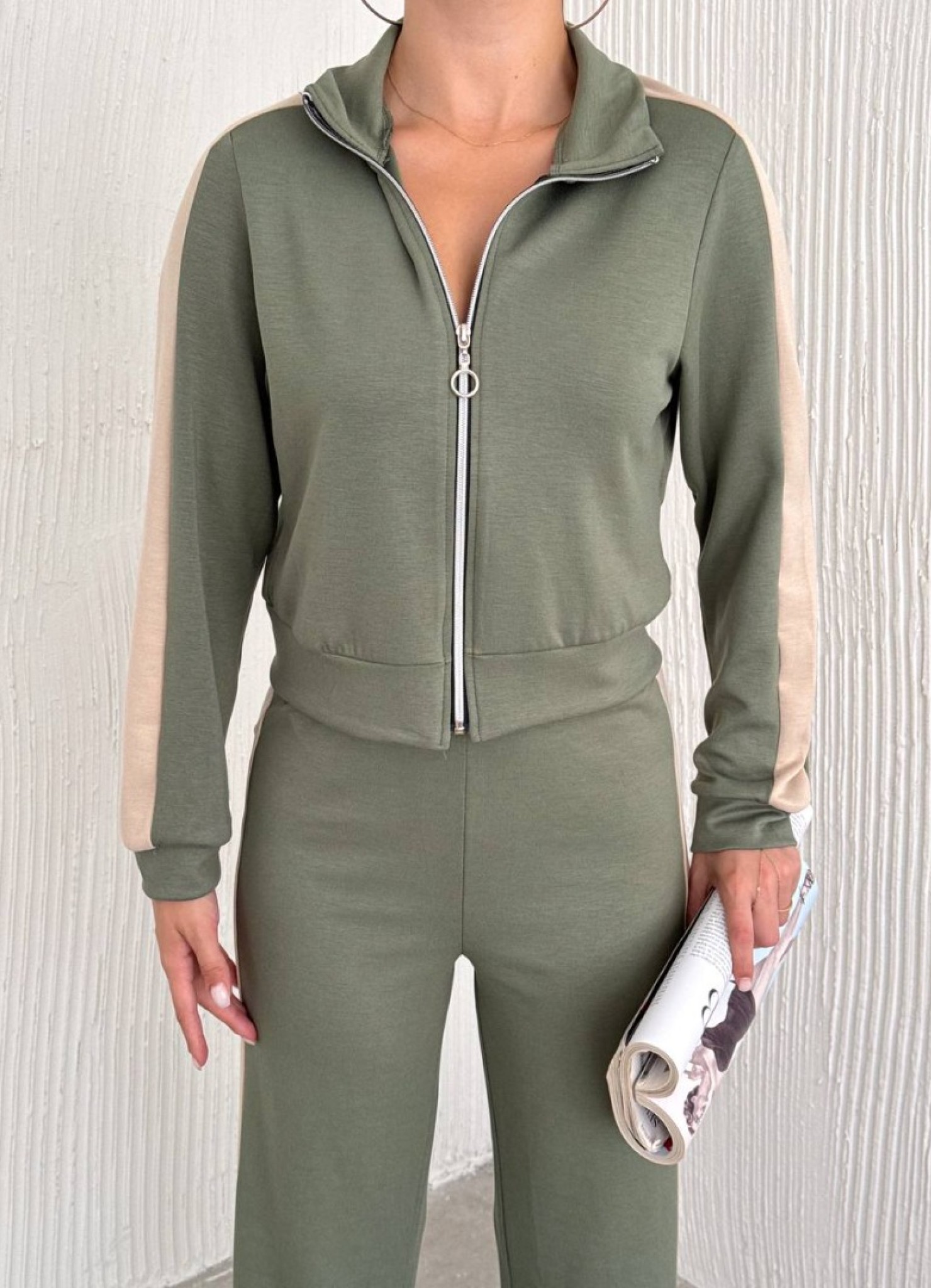 Oysho Garnili 3 İplik Eşofman Takımı Yeşil