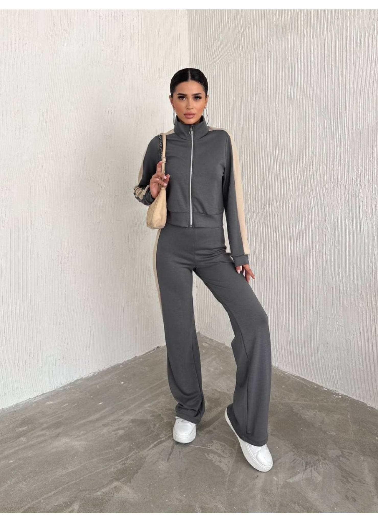 Oysho Garnili 3 İplik Eşofman Takımı Gri