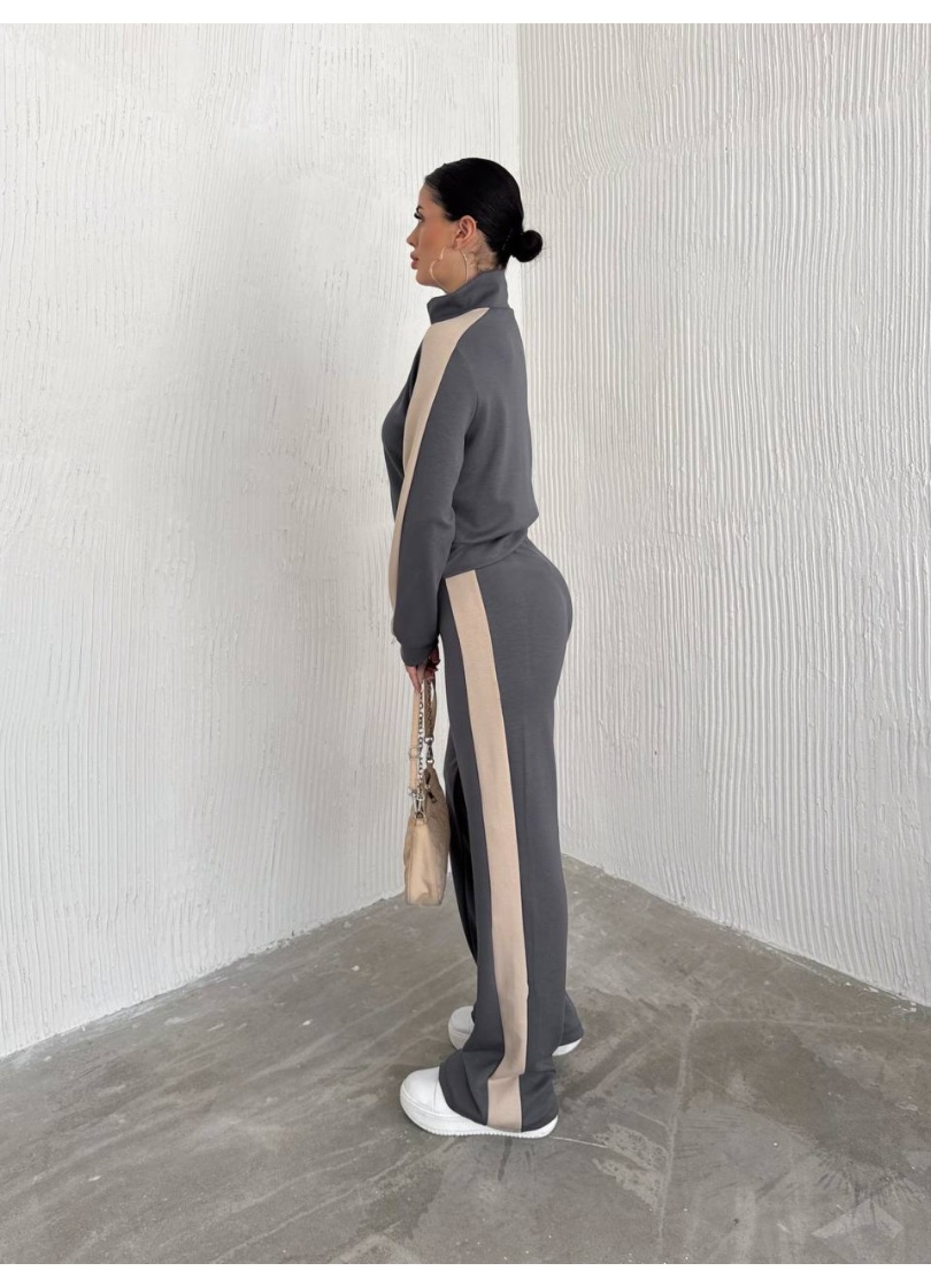 Oysho Garnili 3 İplik Eşofman Takımı Gri