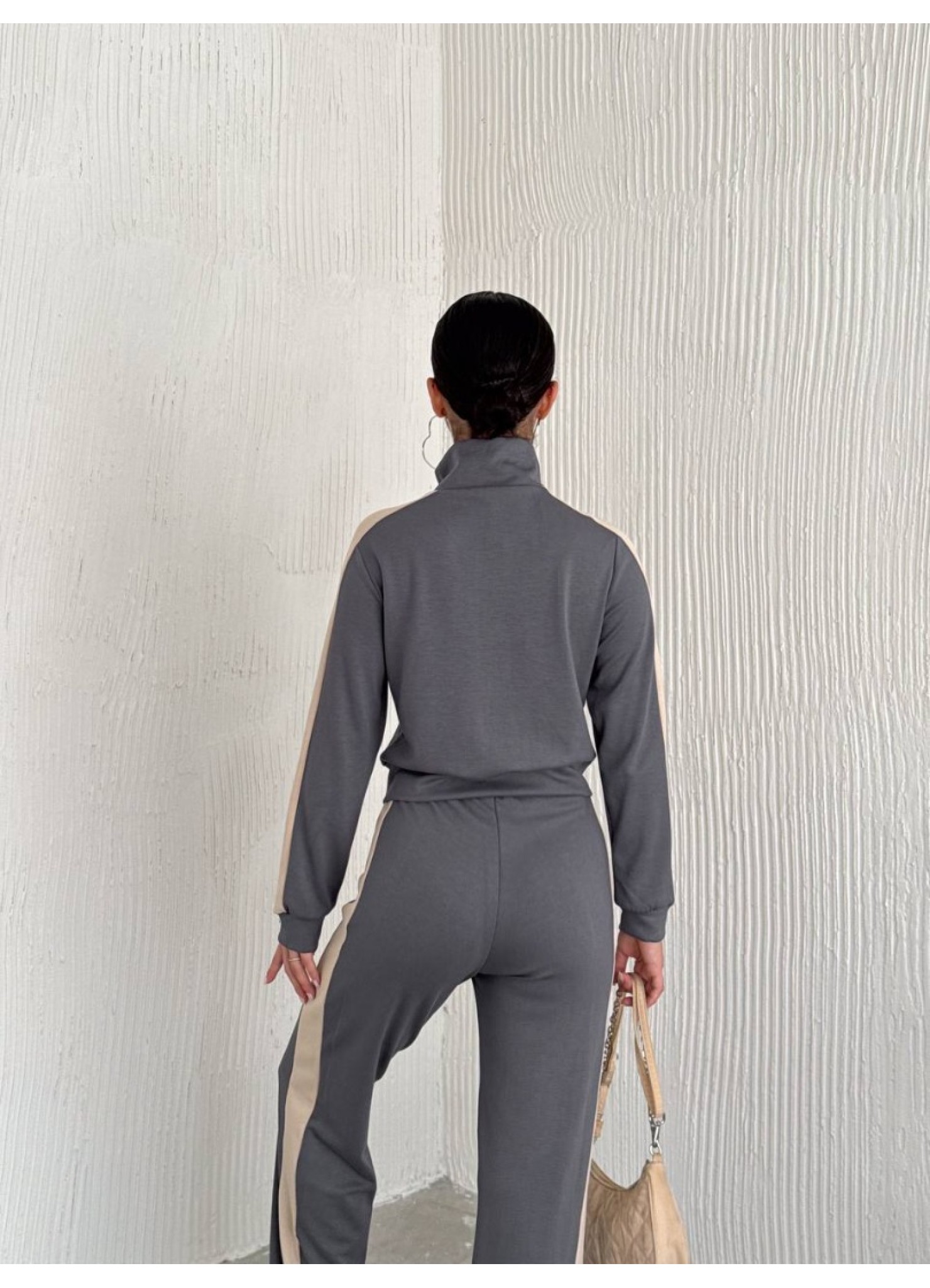 Oysho Garnili 3 İplik Eşofman Takımı Gri