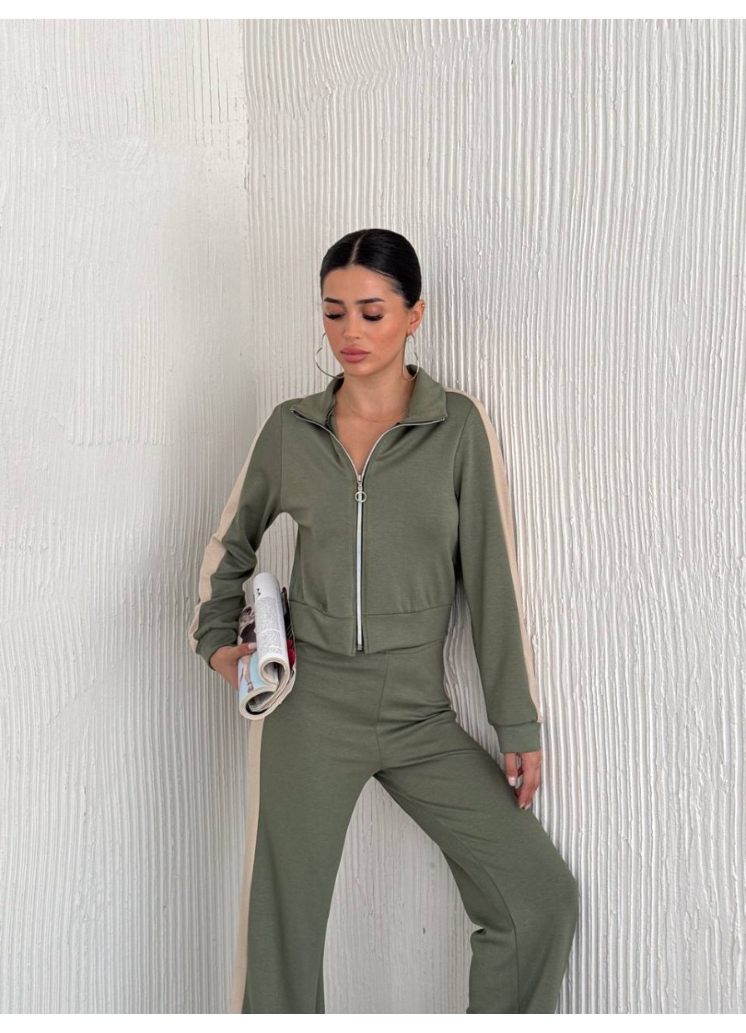 Oysho Garnili 3 İplik Eşofman Takımı Yeşil