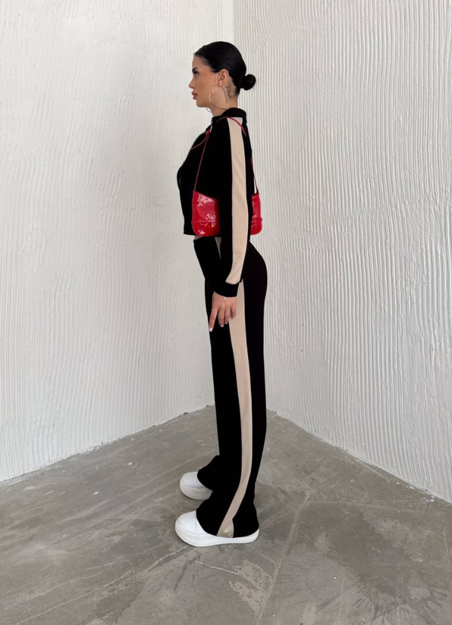 Oysho Garnili 3 İplik Eşofman Takımı Siyah