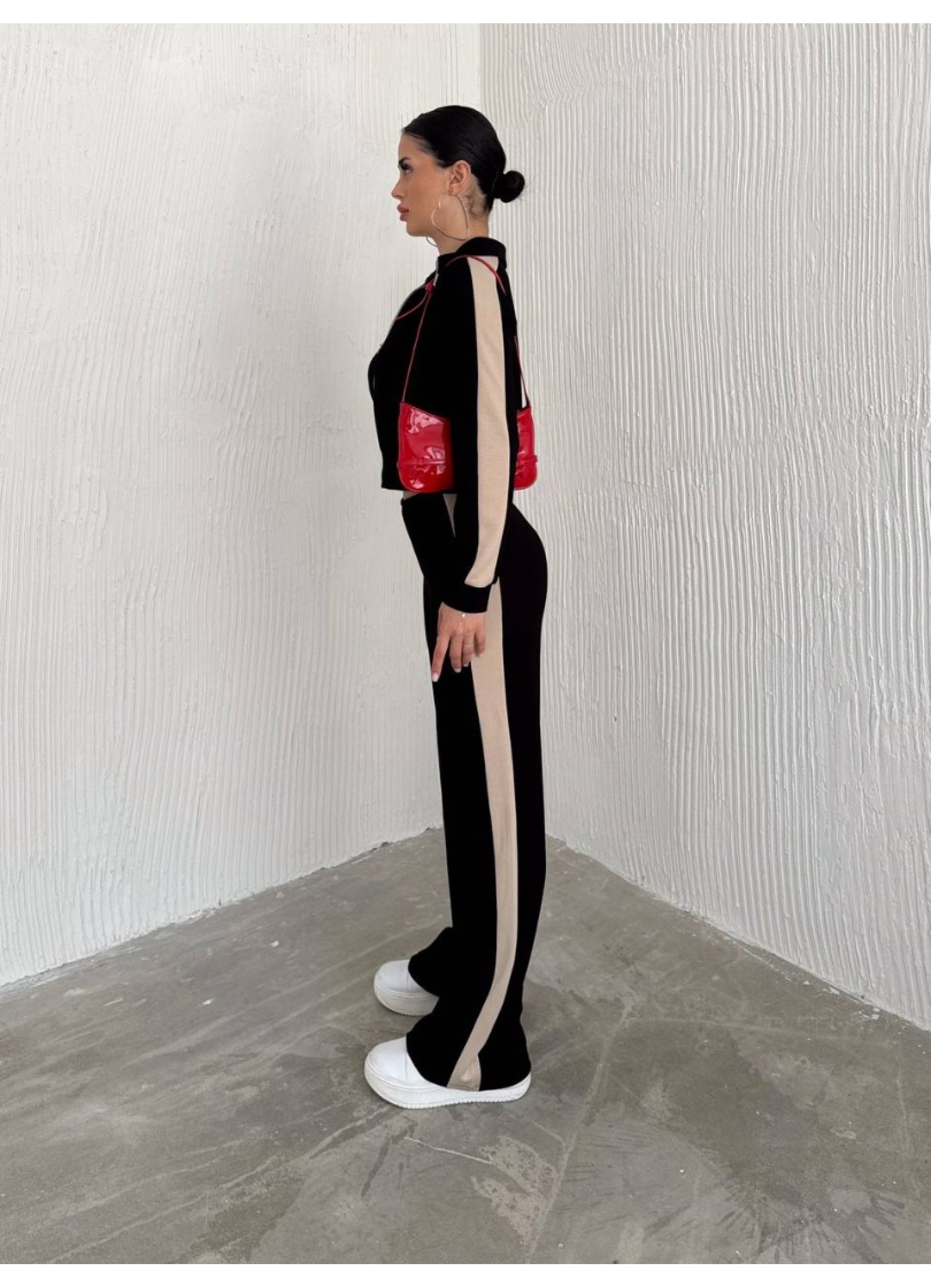 Oysho Garnili 3 İplik Eşofman Takımı Siyah