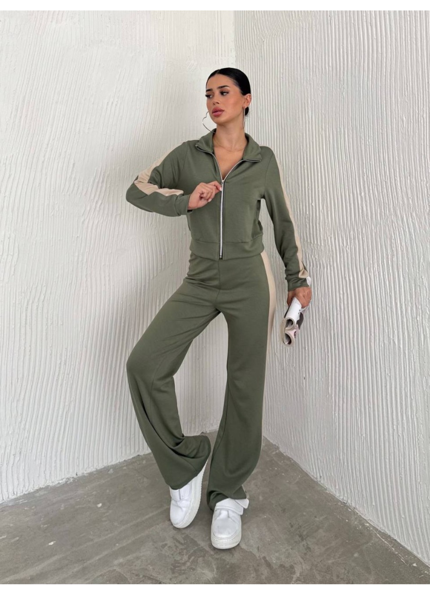 Oysho Garnili 3 İplik Eşofman Takımı Yeşil