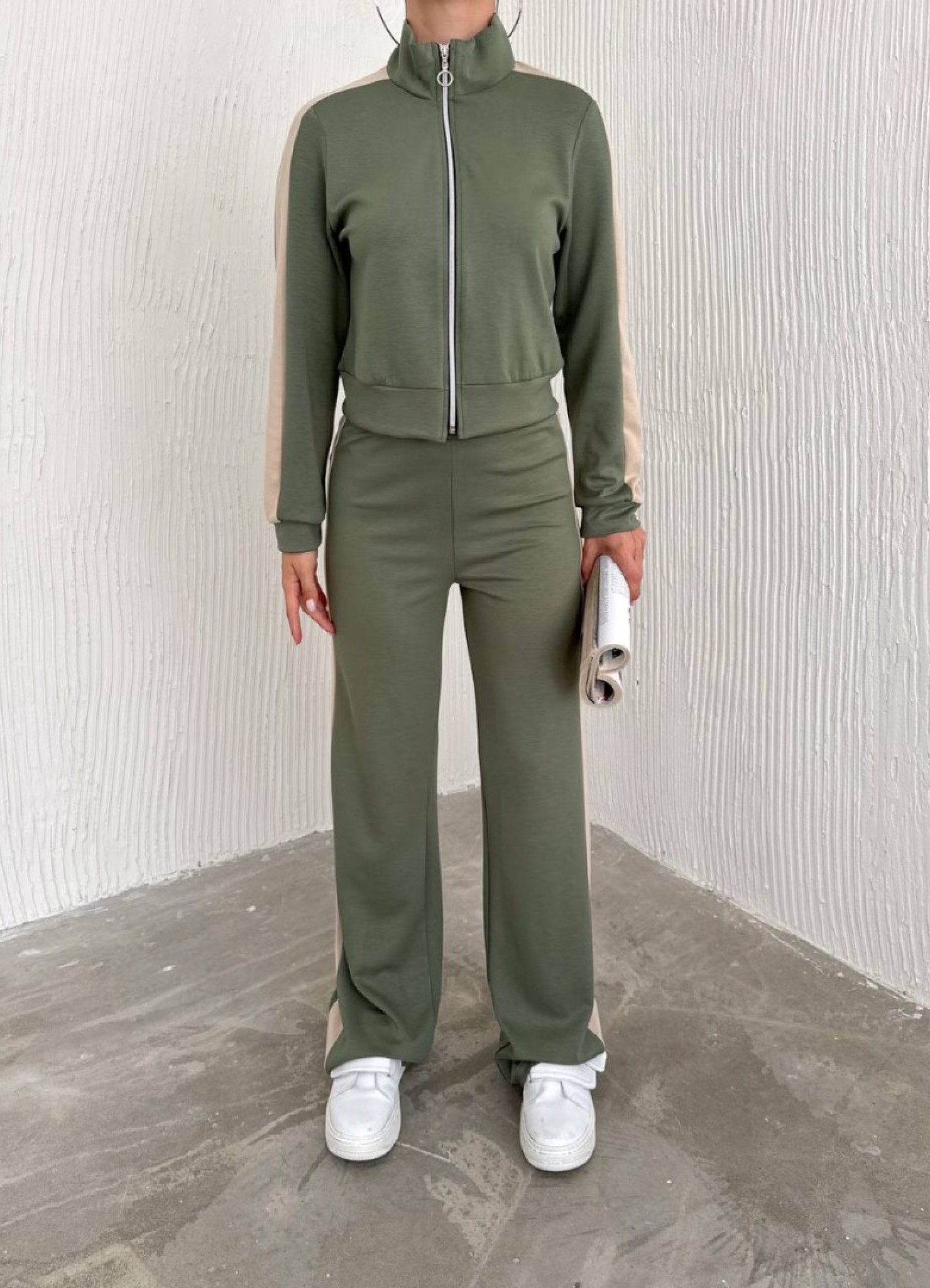 Oysho Garnili 3 İplik Eşofman Takımı Yeşil