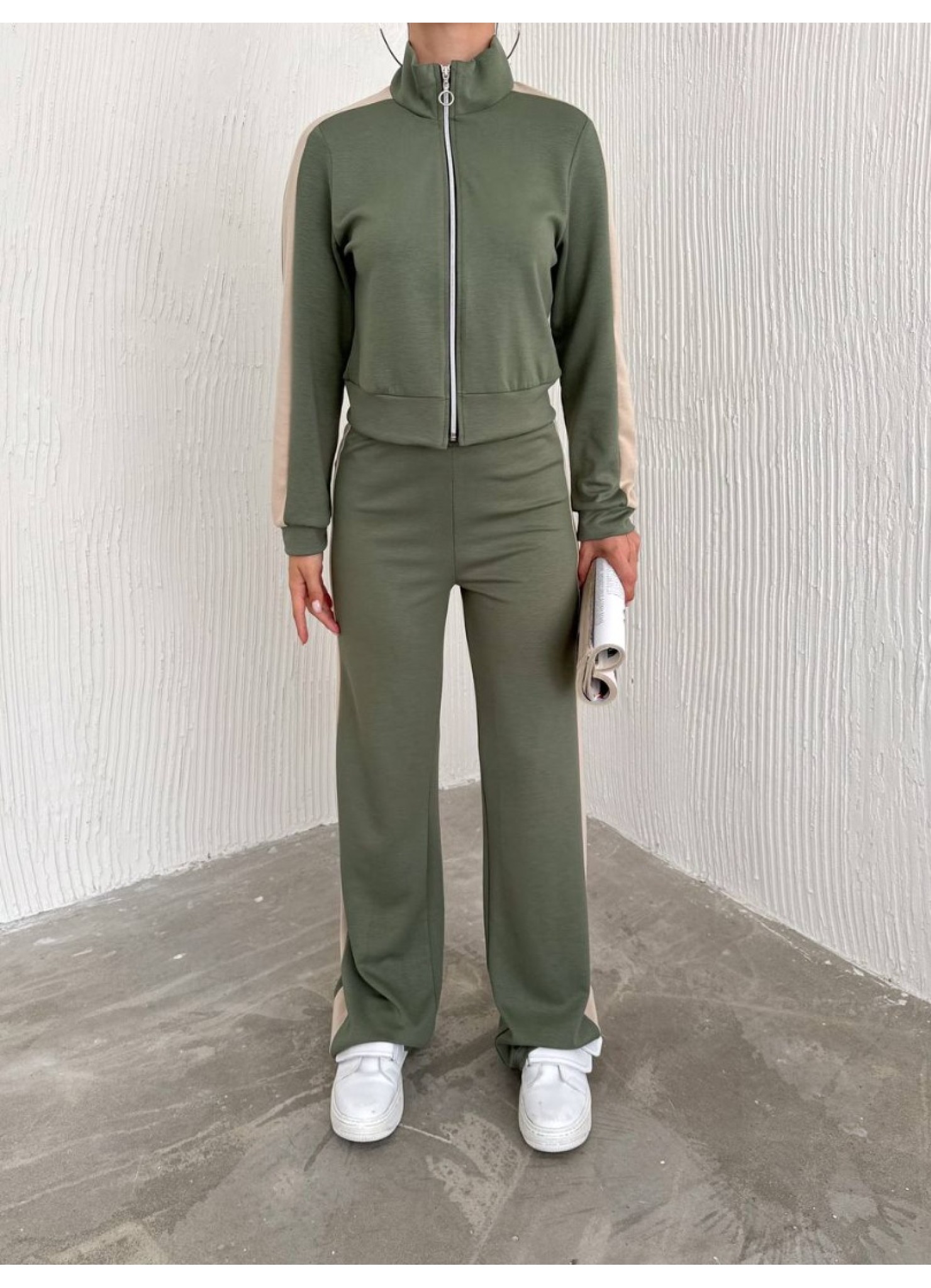 Oysho Garnili 3 İplik Eşofman Takımı Yeşil