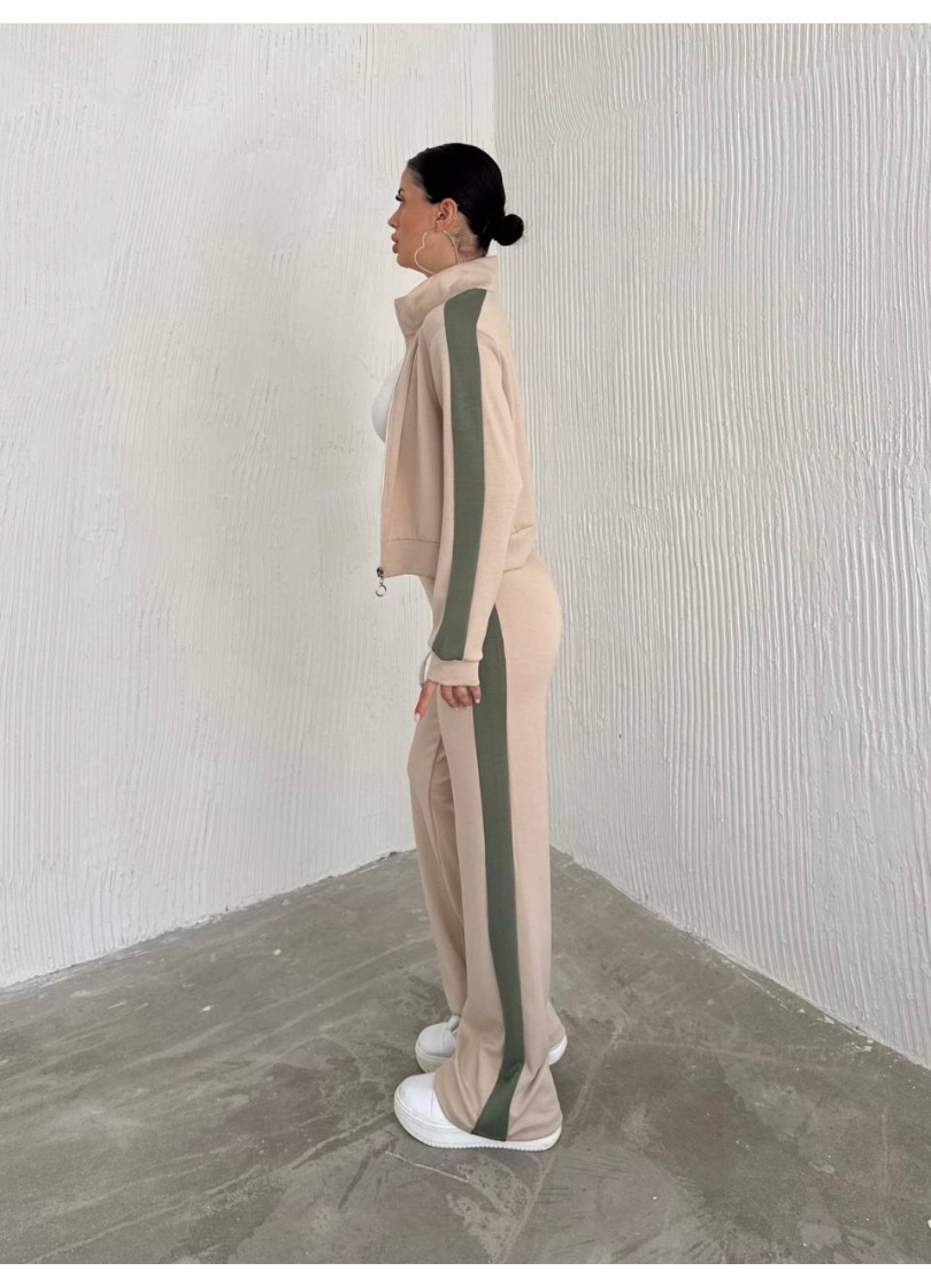 Oysho Garnili 3 İplik Eşofman Takımı Krem