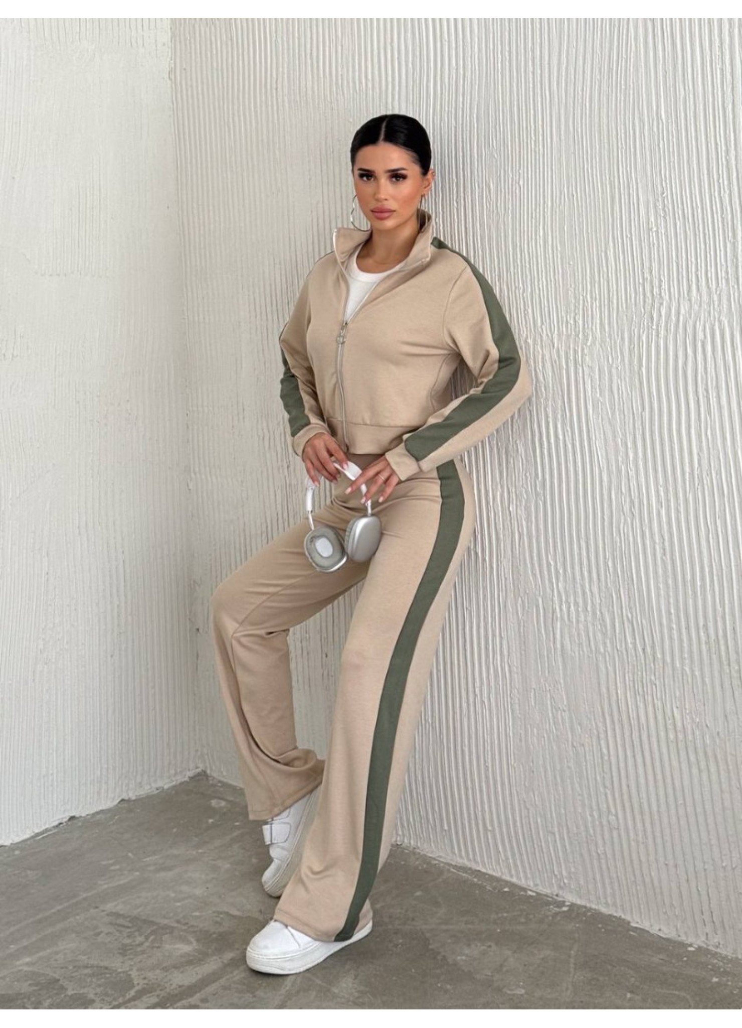 Oysho Garnili 3 İplik Eşofman Takımı Krem