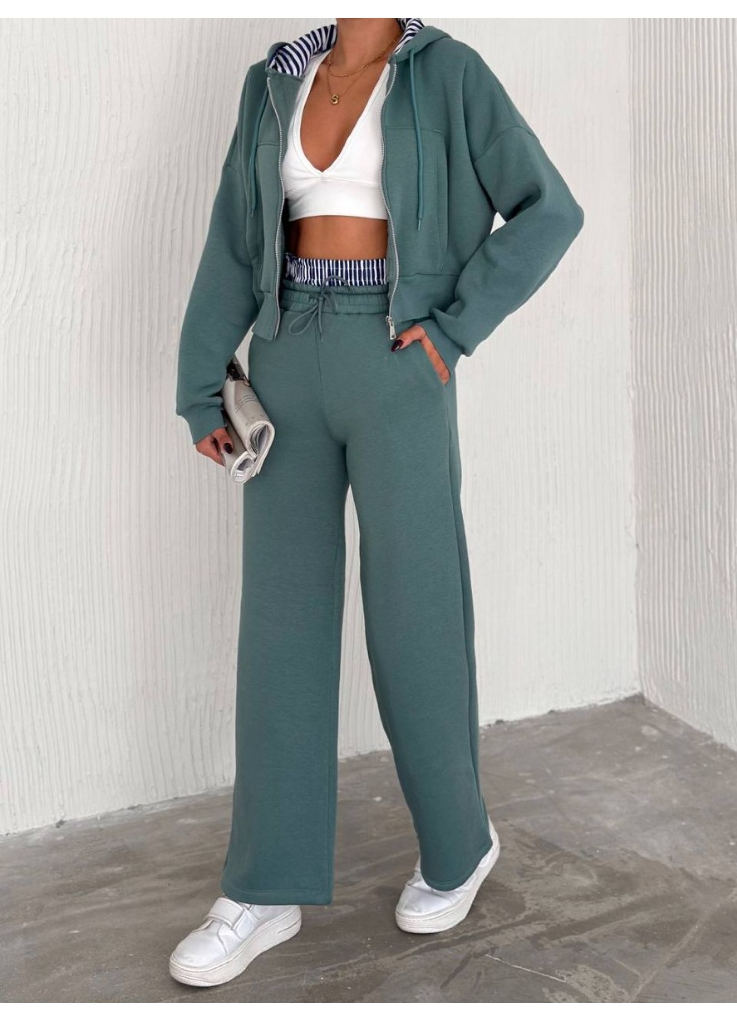 Üç İplik Eşofman Takımı Su Yeşili