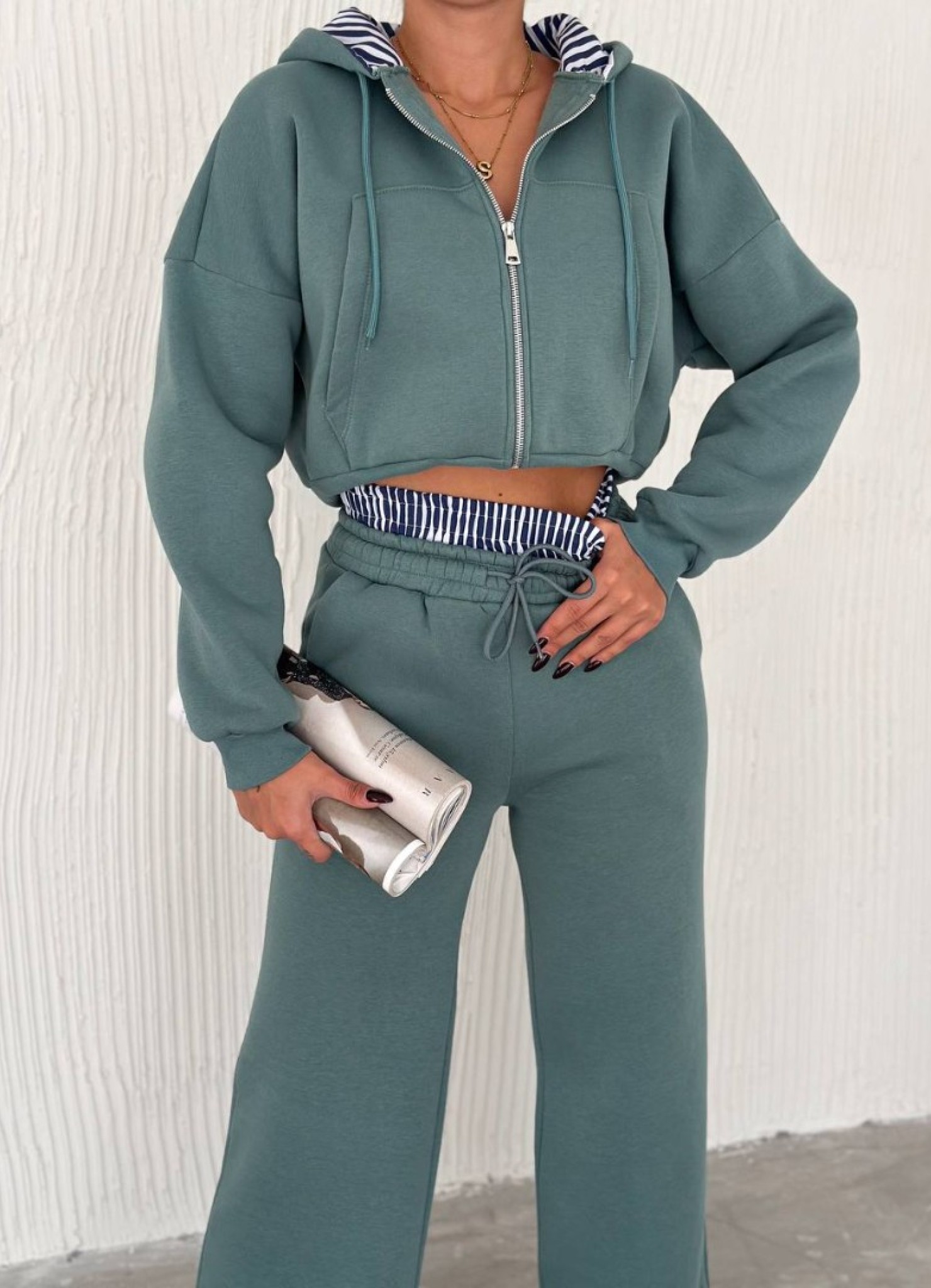 Üç İplik Eşofman Takımı Su Yeşili