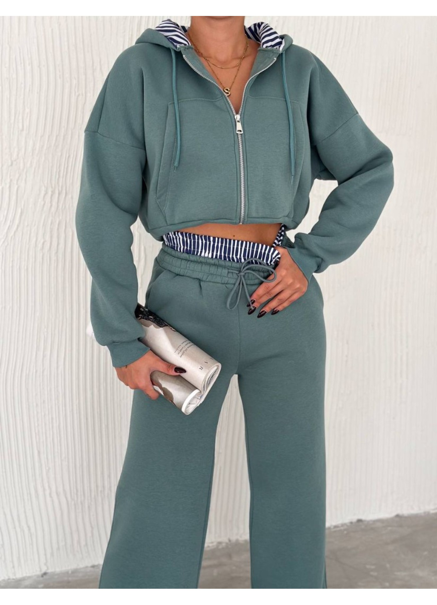 Üç İplik Eşofman Takımı Su Yeşili