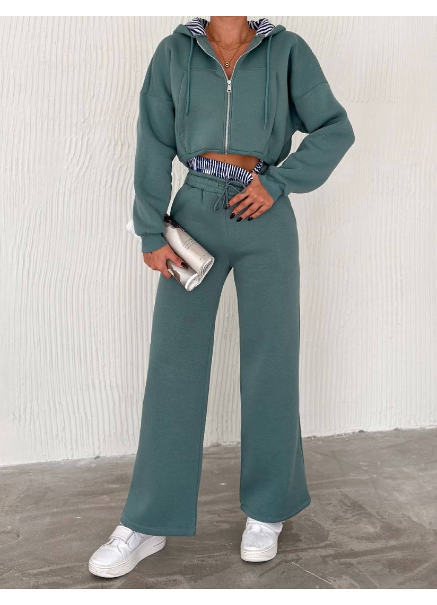 Üç İplik Eşofman Takımı Su Yeşili