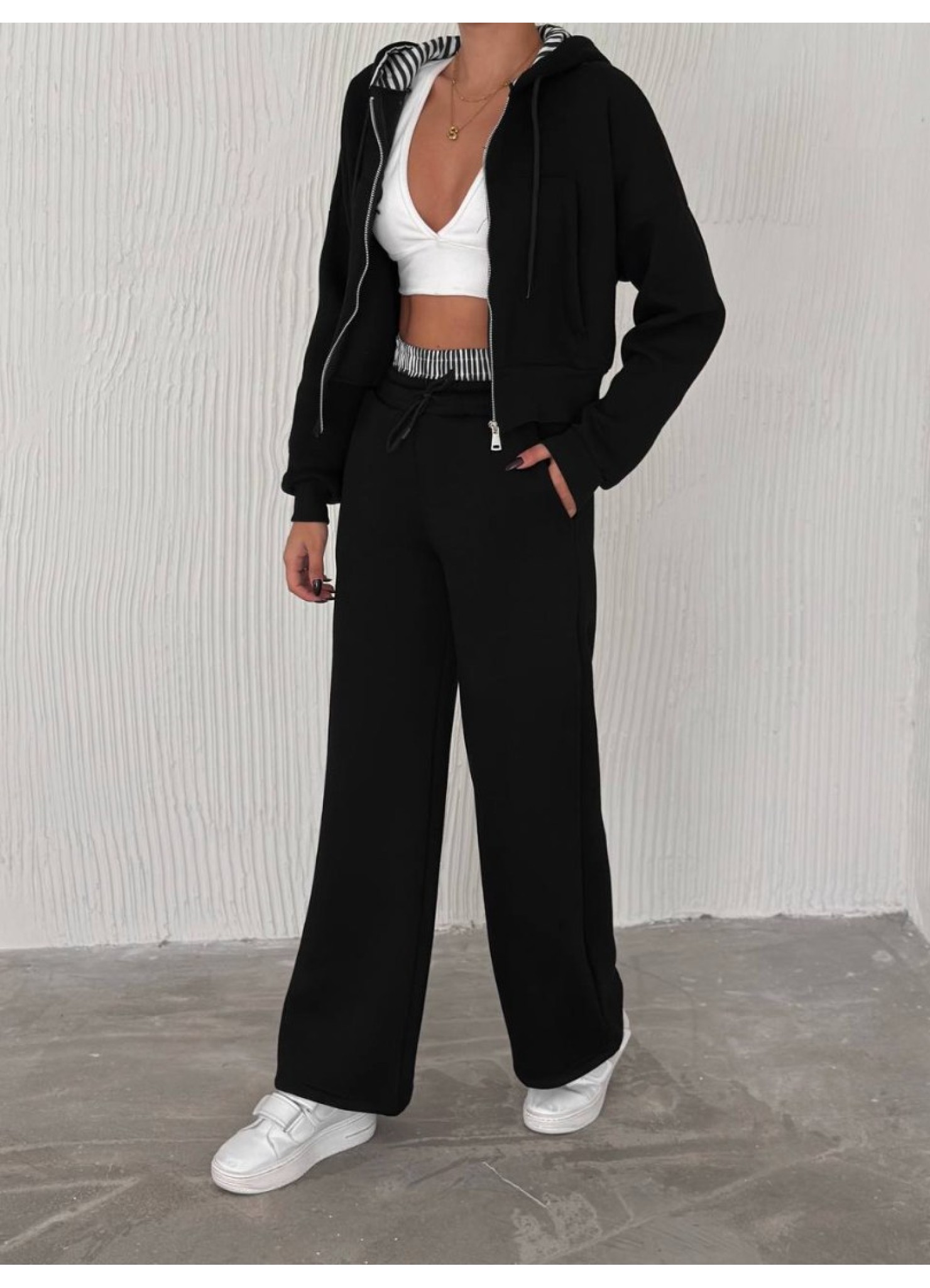 Üç İplik Eşofman Takımı Siyah