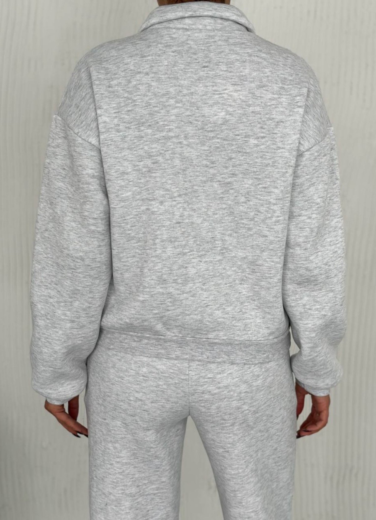 Üç İplik Florida Nakışlı Şardonlu Takım Gri