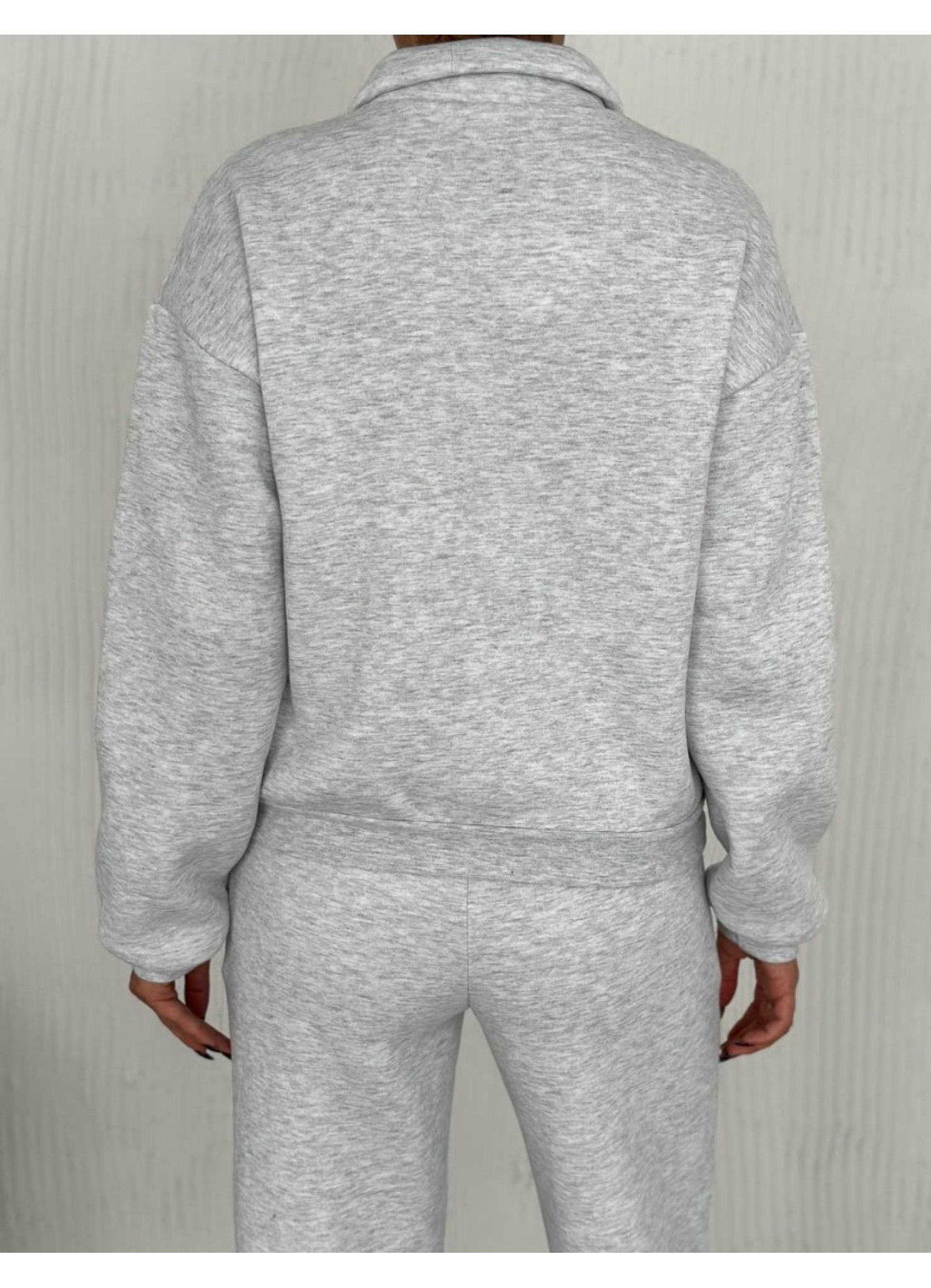 Üç İplik Florida Nakışlı Şardonlu Takım Gri